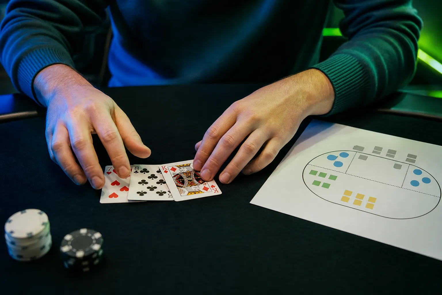 Karty przygotowane do zajęć Poker od podstaw